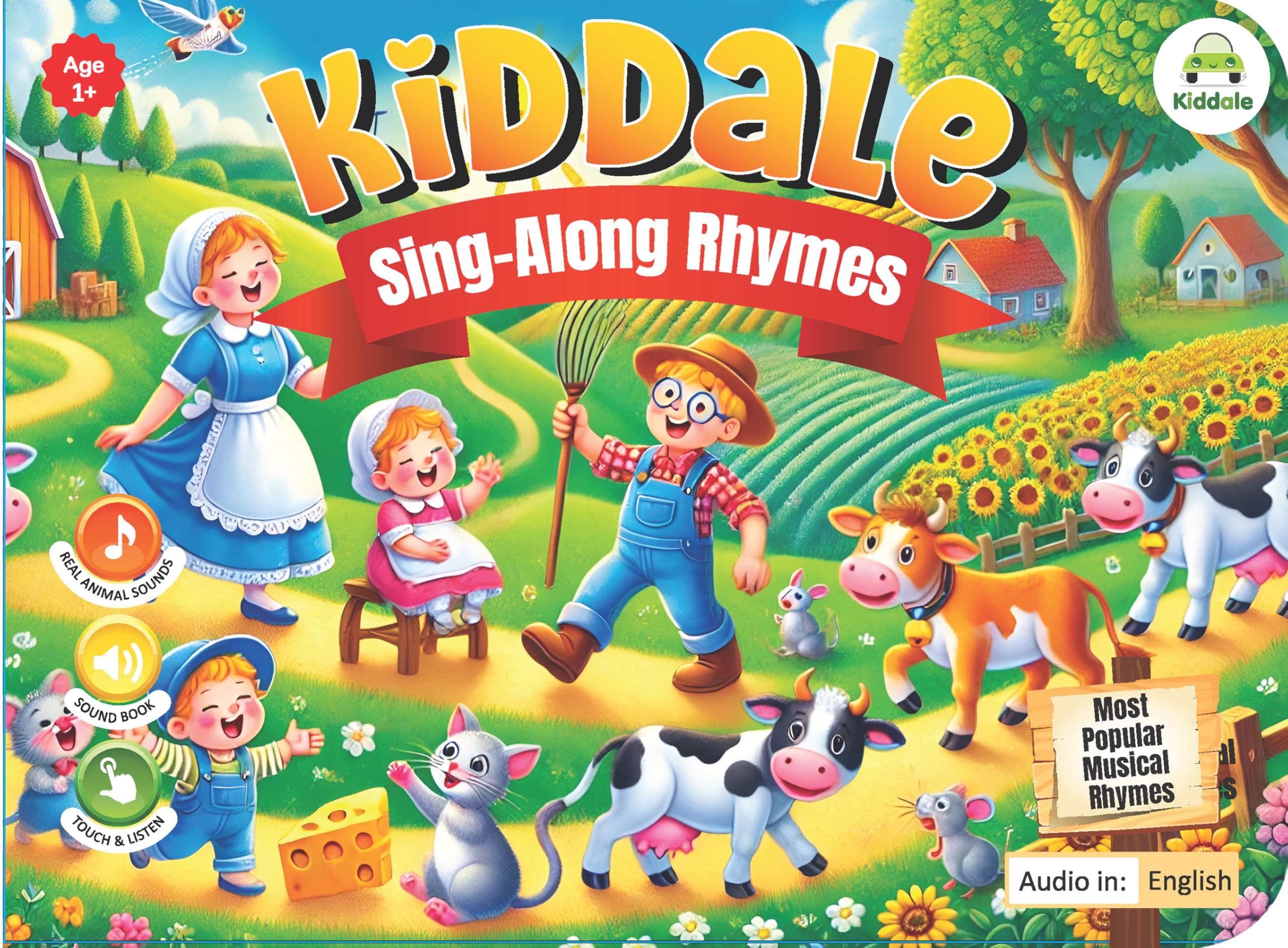 Kiddale Sing-Along Rhymes Sound Book | 28 Interactive Buttons with Popular English Rhymes & Sound Effects | HD Audio, Colorful Pages, Toddler-Safe | Ideal Gift for Ages 1–4-image-23