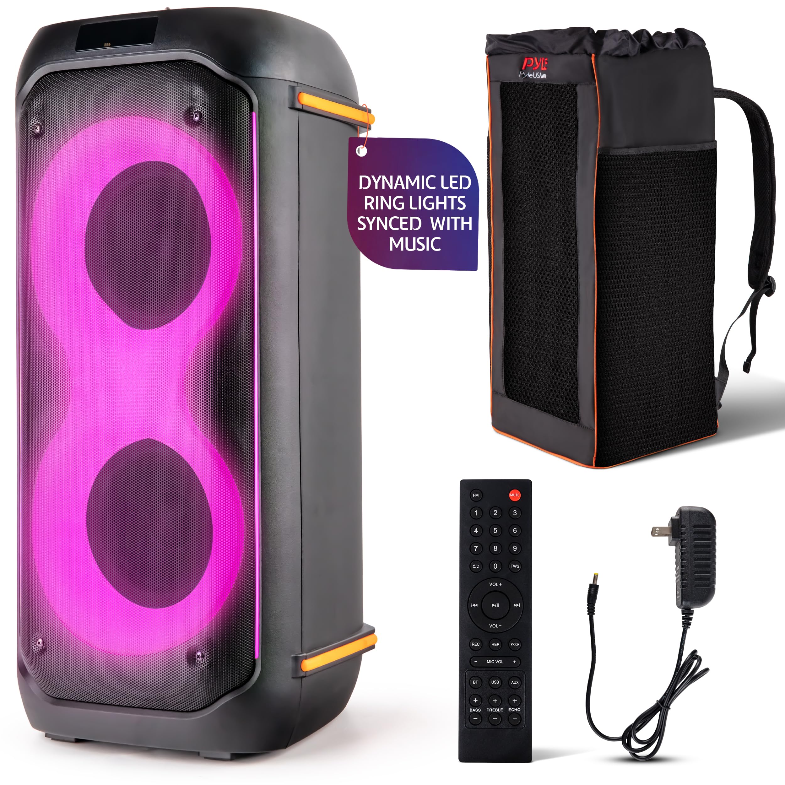 Pyle Compact Bluetooth PA Party Speaker System, 160W Dual 6.5