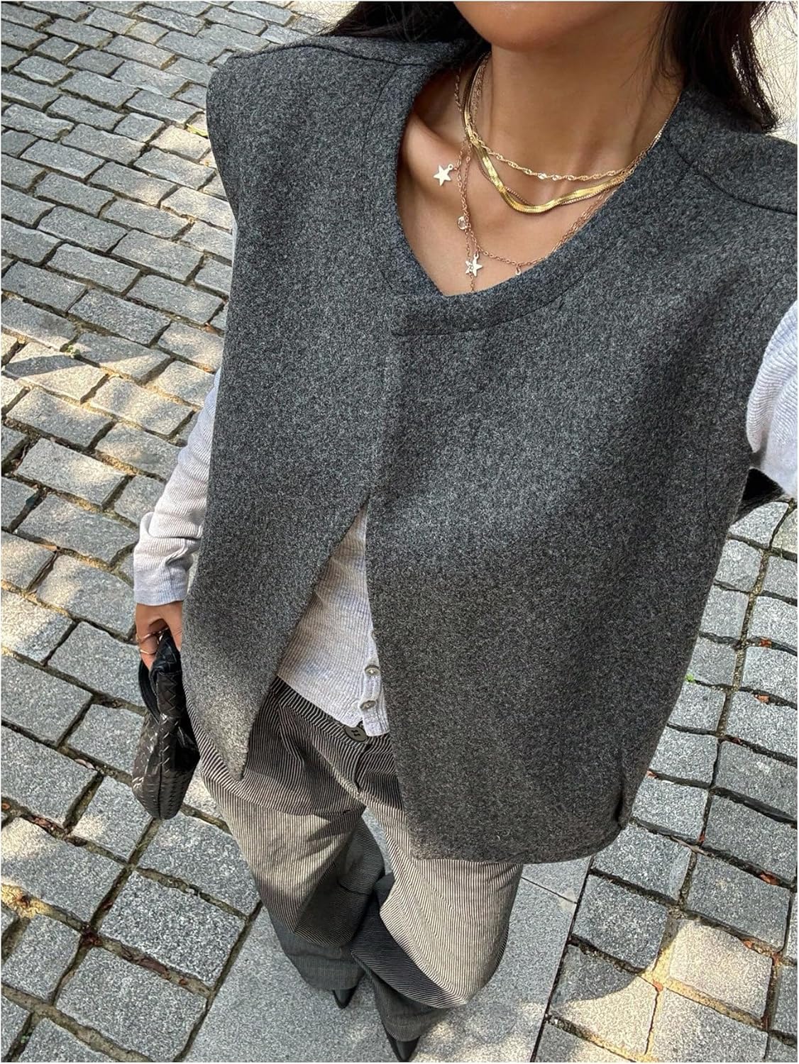 Verdusa Women's Old Money Open Front Fuzzy Sweater Vest Lightweight Sleeveless Cozy Fall Outerwear - Image 3