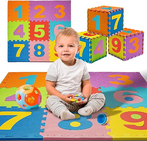 ToyVelt - Tapete infantil de espuma, alfombra de juego entrelazado con colores, alfabeto, ABC rompecabezas grande de azulejos educativos de espuma