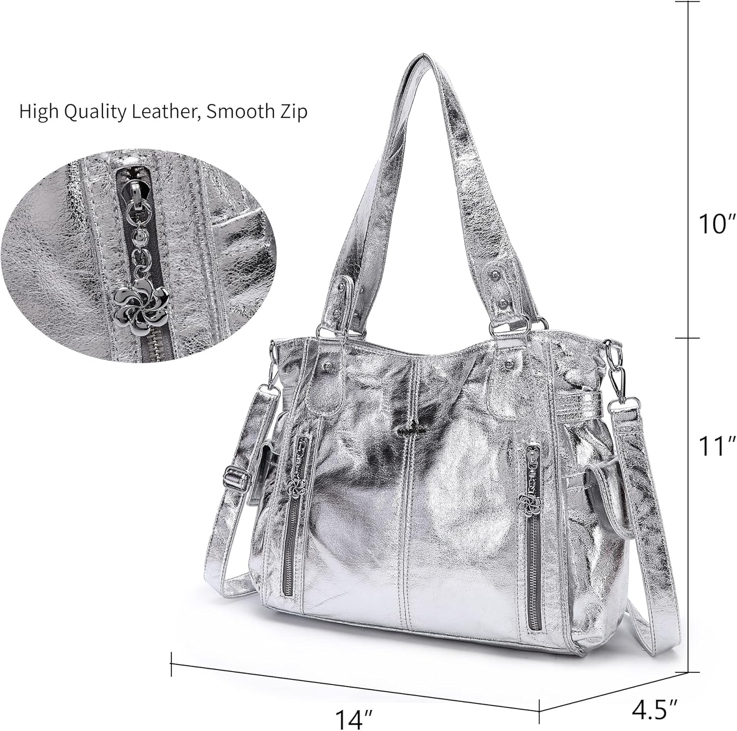 Angel Kiss Handbags for Womens Top-Handle Hobo Purse Roomy Casual Shoulder Bags PU Tote Satchel Purse for Women - Image 3