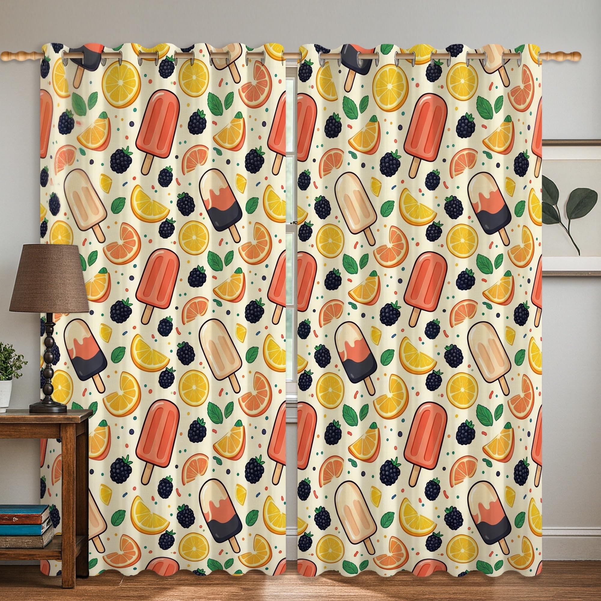 Rideaux occultants de chambre jaune citron sans plis 106x160 cm