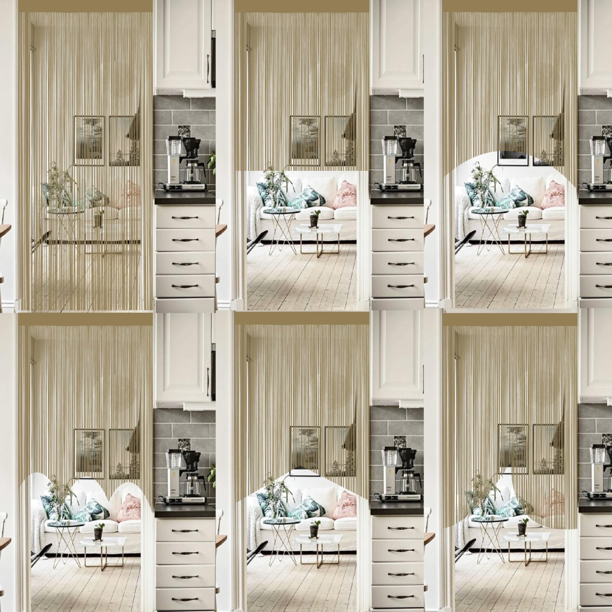 QiBoYuYe Fly Screen Curtains For Window String Flies Doors Decorations Room Dividers Doorways Panel Bedroom Living Closet Drapes (Ecru - Image 4