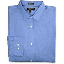Banana Republic Mens 801207 Slim Fit Wrinkle Resistant Untucked Button Down Shirt Mixed, XX-Large Tall, Blue Houndstooth