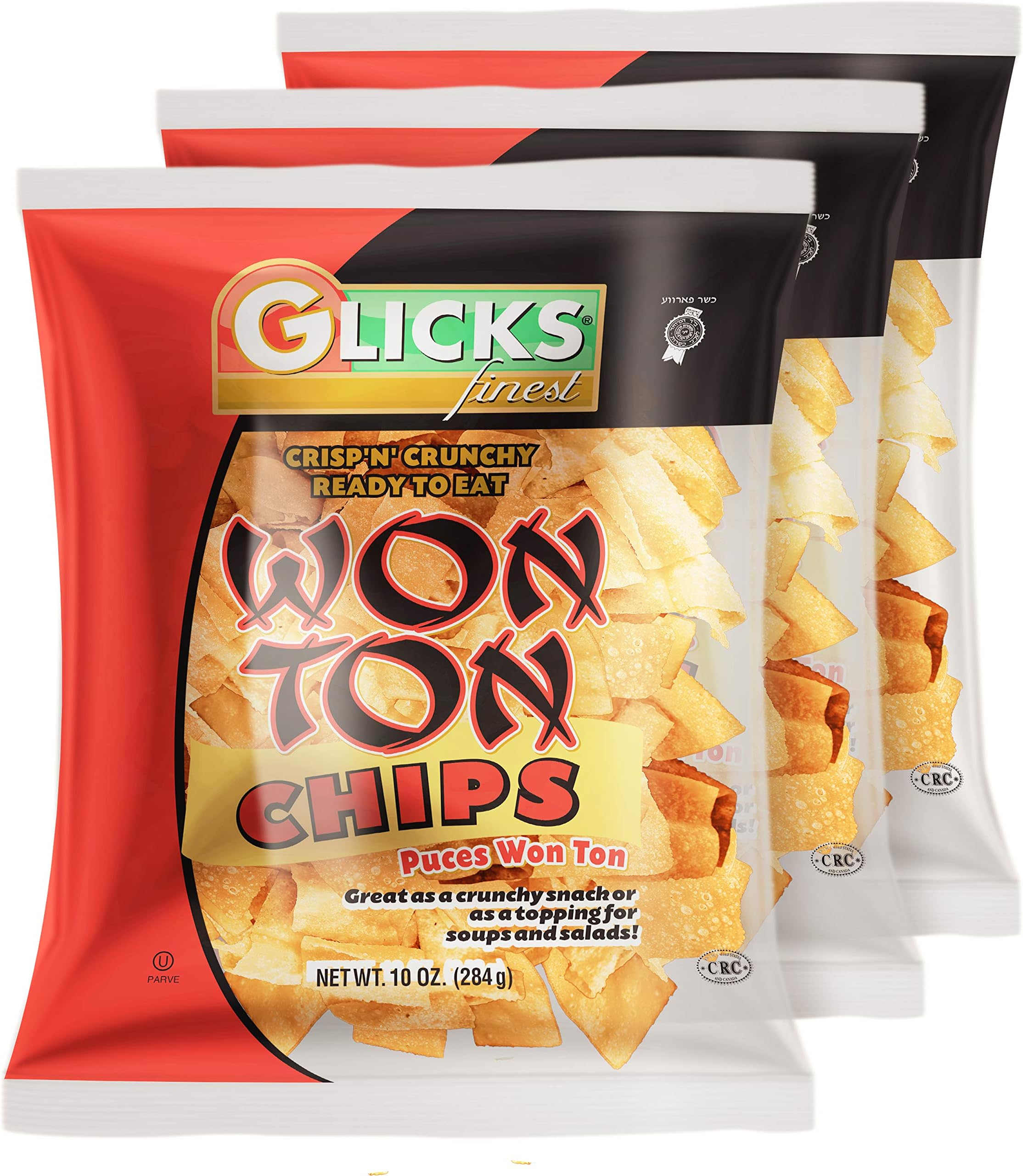 Wonton Chips 10oz (3 Pack) Crisp & Delicious Wonton Noodles! Great for Stews, Soups, Salad Toppers & Snacking