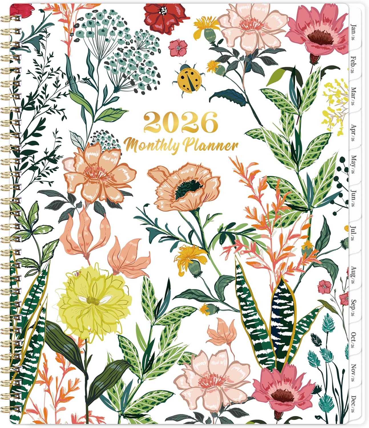 2026 Monthly Planner/Calendar - Jan 2026 - Dec 2026, 12 Monthly Planner 2026, 9’’ x 11'', 2026 Planner with Tabs, 2-sided Pockets, Twin-wire Biding, Holidays, Notes Pages, Julian Dates