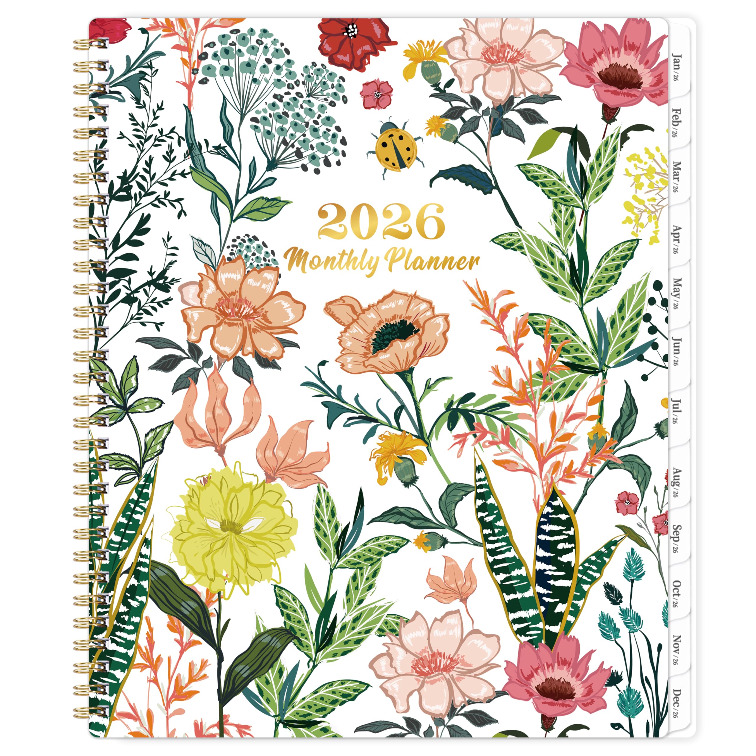 2026 Monthly Planner/Calendar - Jan 2026 - Dec 2026, 12 Monthly Planner 2026, 9’’ x 11'', 2026 Planner with Tabs, 2-sided Pockets, Twin-wire Biding,