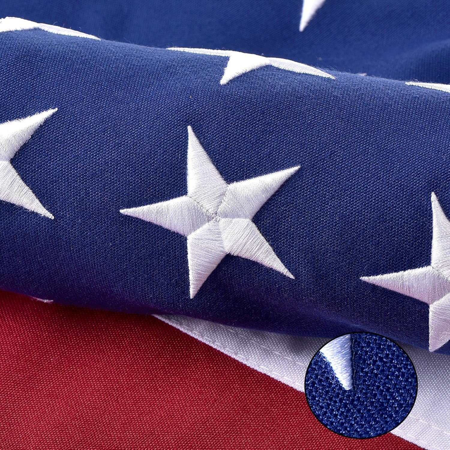 Photo 1 of American Flag for Outside 6x10 FT Large, Deluxe Heavy Duty Spun Polyster, TearProof and Waterproof Super Tough Series, All Weather High Wind USA US Flag with Embroidered Stars, Sewn Stripes, Brass Grommets