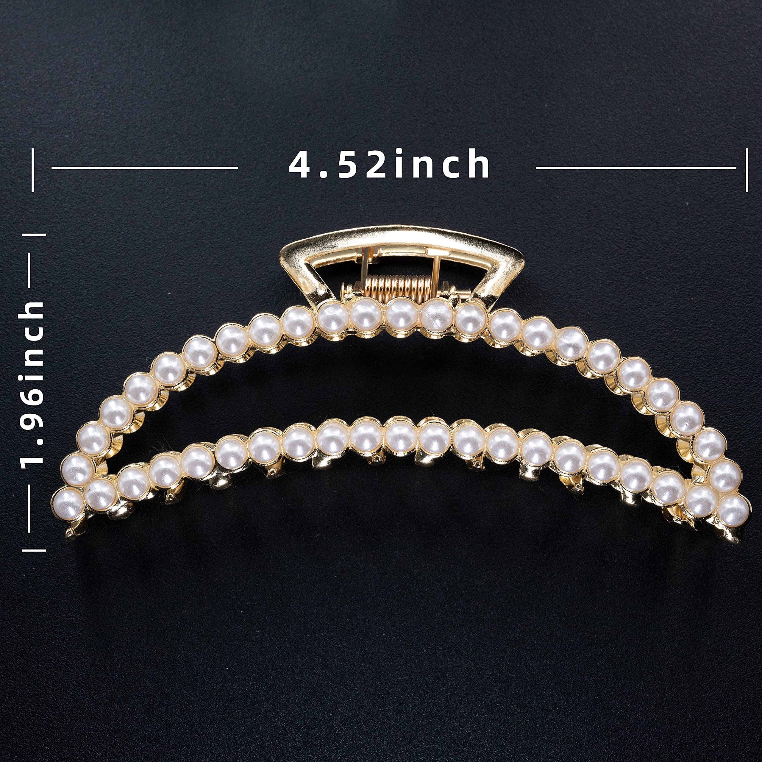 Amazon.com : LINXUXIE Large Pearl Hair Clips - 4.5 inch Zinc  display picture 3
