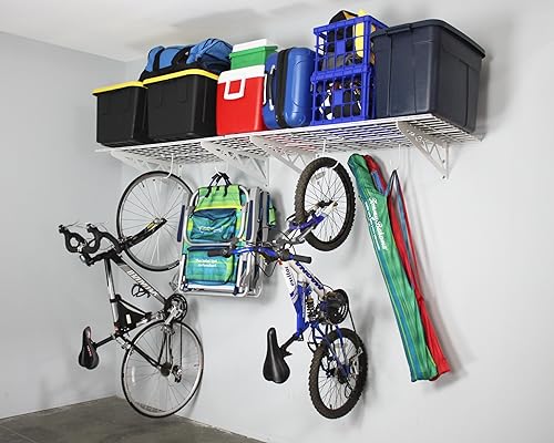 Miniatura 8 de Estante de pared SafeRacks, para garaje, 2 unidades, 45.72 x 121.92 cm, con ganchos para bicicleta