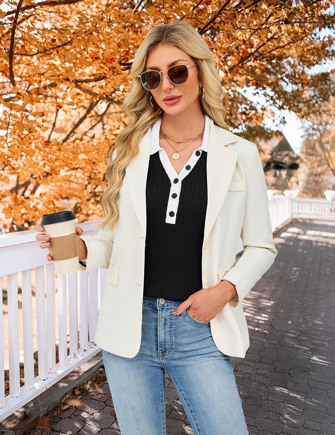 Blooming Jelly Women's Cable Knit Sweater Long Sleeve Pullover Tops 2025 Fall Fashion Trendy Old Money Clothes - Image 2