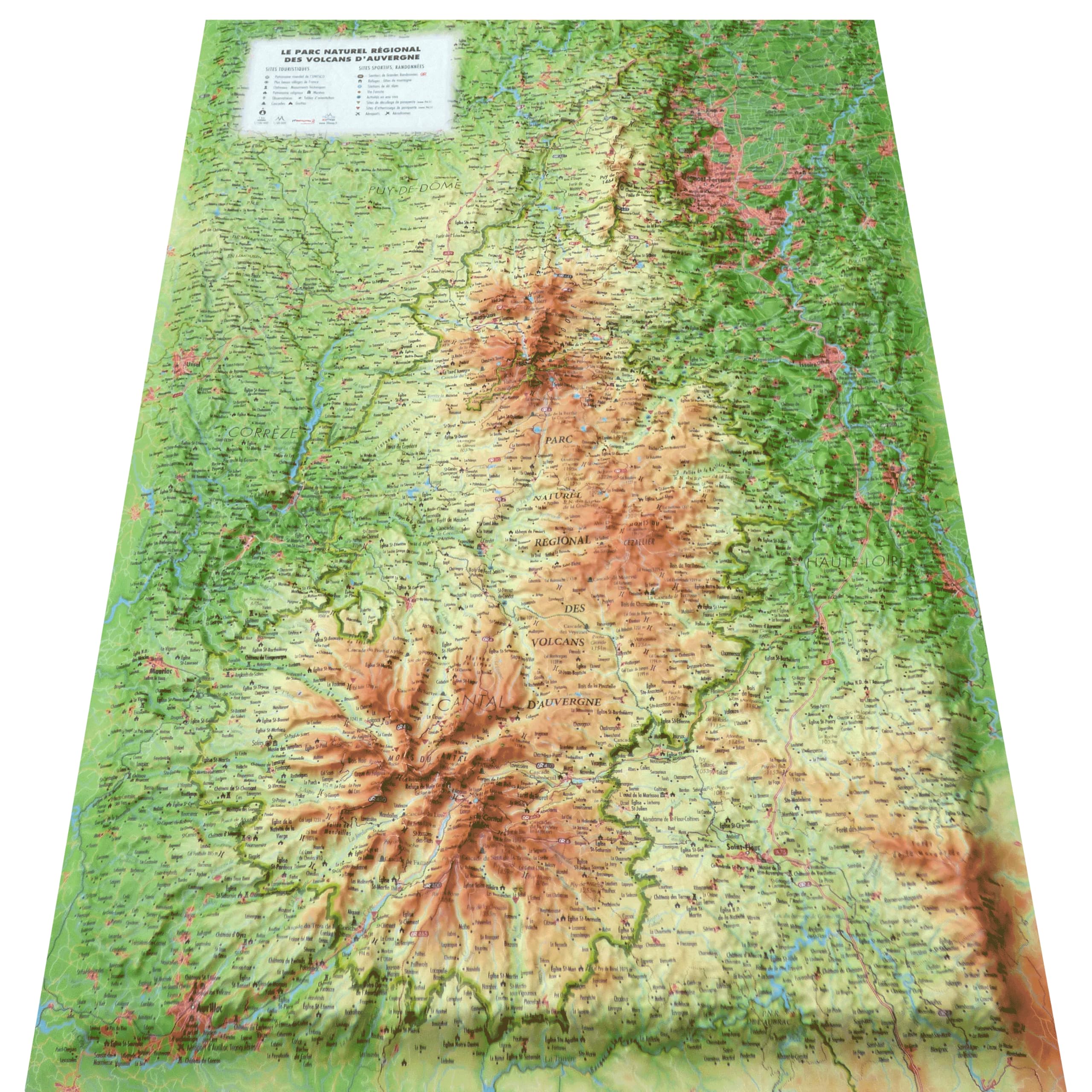 CARTE EN RELIEF DU PARC NATUREL REGIONAL DES VOLCANS D'AUVERGNE: CARTE EN RELIEF DU PARC NATUREL REGIONAL DES VOLCANS D'AUVERGNE