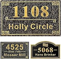 Vista 19 de Letrero de dirección personalizado, placa de dirección de número de casa, placa de dirección personalizada, metal o latón antiguo acrílico