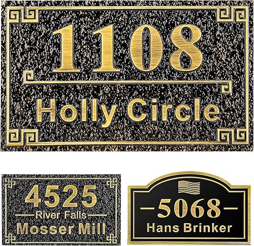 Letrero de dirección fundido personalizado con número de casa, placa de dirección de casa de 12 pulgadas, letrero de número de Steet House