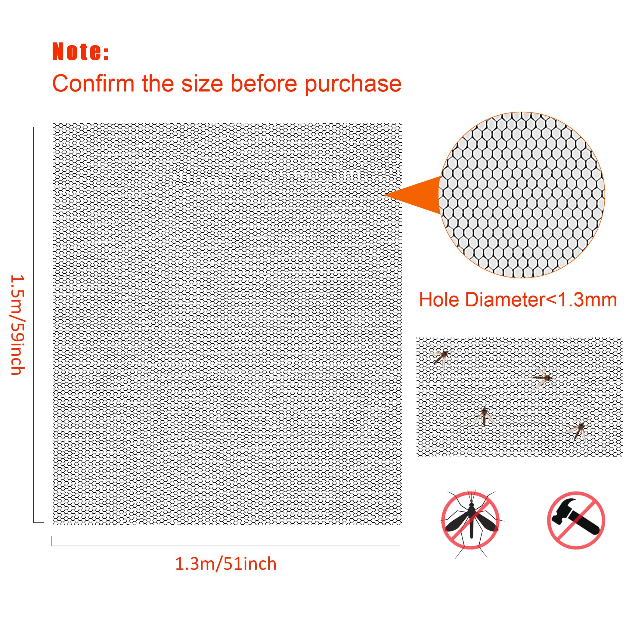 2 Stück Mückenschutz Fliegengitter 150x130cm - Zuschneidbar Für Fenster