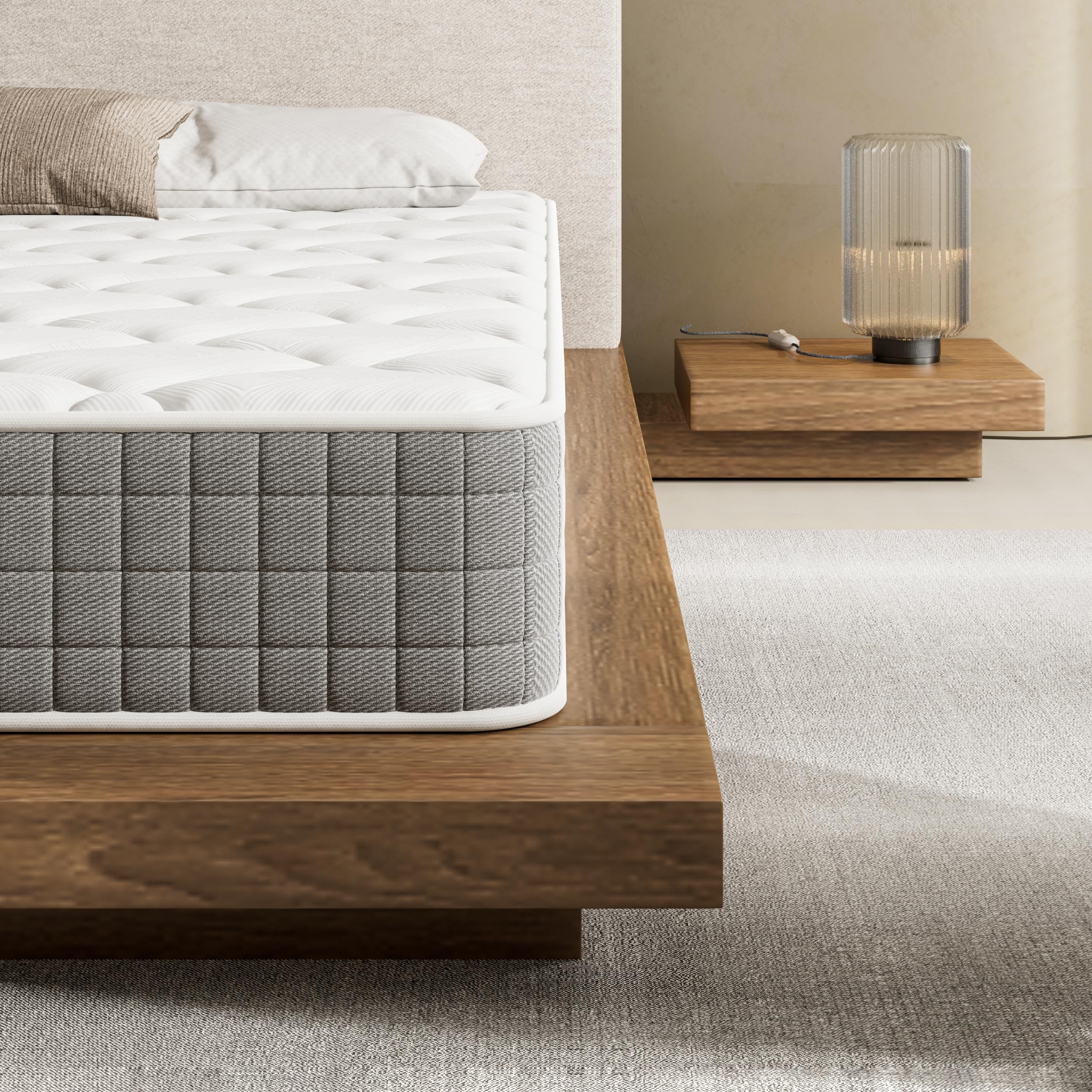 DEWINNER Matratze 140x200 cm, Höhe 27 cm, Taschenfederkern & Memory Foam Matratze, Erwachsenen Federkernmatratze, Mittelhart, 7-Zonen, Perfekte Unterstützung, Vakuumverpackt, Öko-Tex Zertifiziert