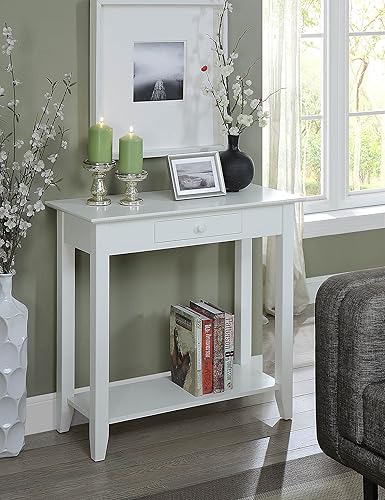 Miniatura 2 de Convenience Concepts American Heritage - Librero de escalera con cajón para archivos, Pino, Blanco