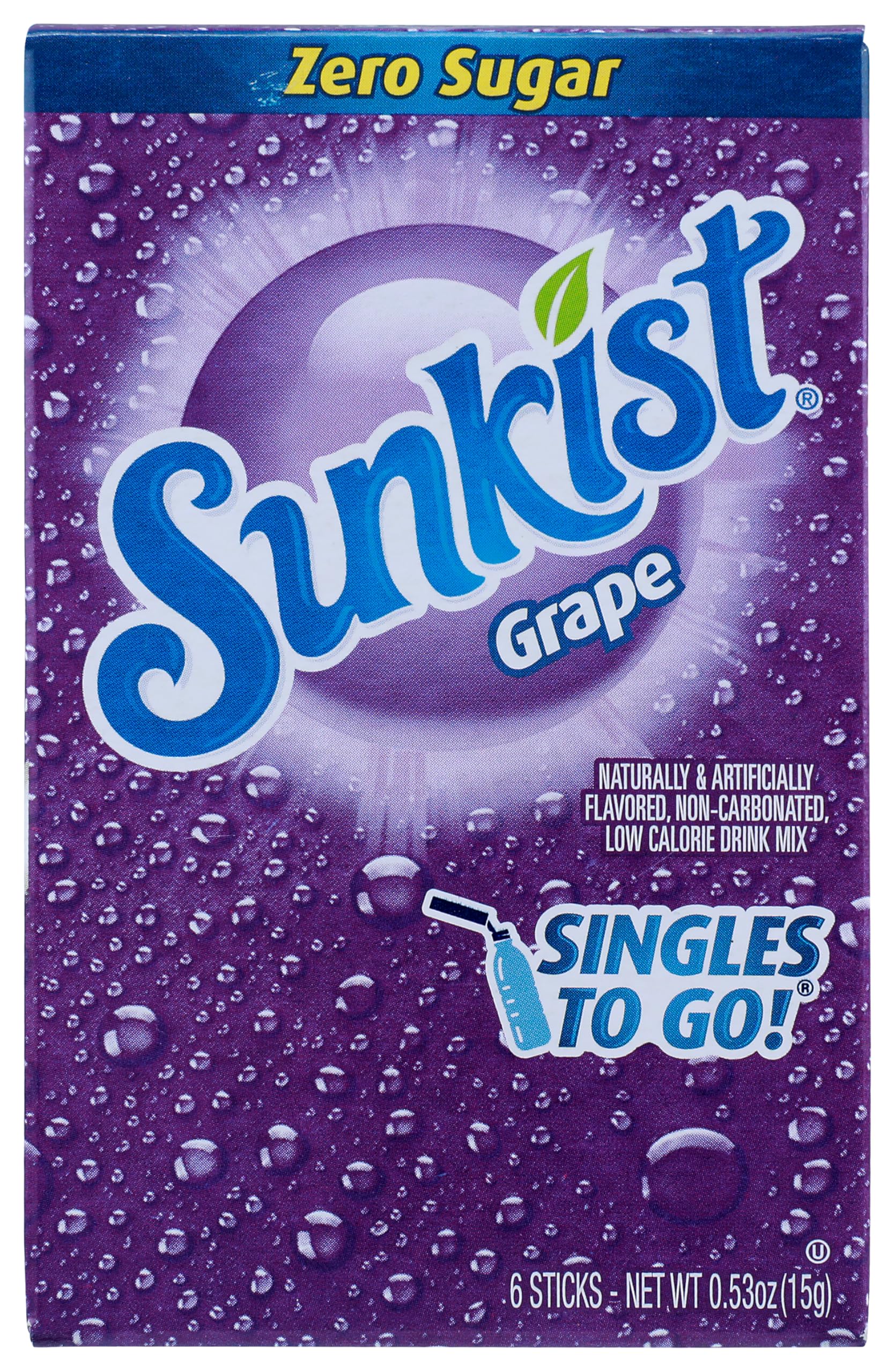 Sunkist Grape Singles to Go Zero Sugar Powdered Drink Mix 15g (0.53 OZ)