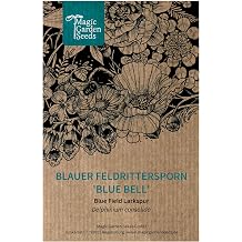 Magic Garden Seeds - Field Rightspur 'Blue Bell' Seeds Consolida ajacis - Annual Summer Flower Bright Blue Suitable for Cuts Insect-friendly and Easy to Clean Cool Flower for Flower Bed and
