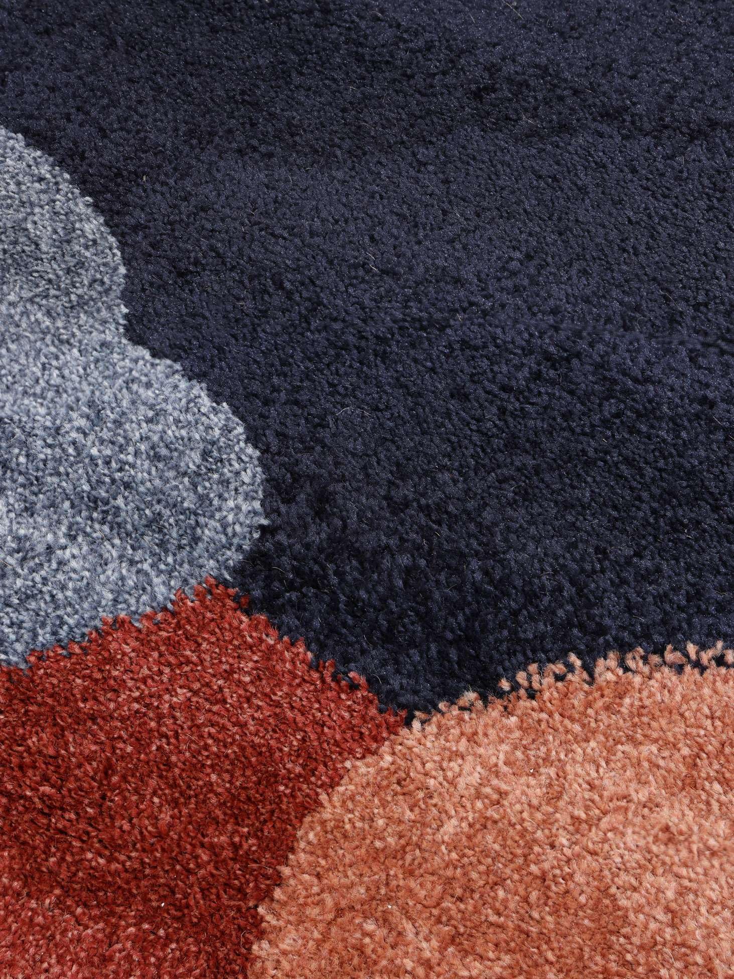 RugVista Big Sur, Tappeto, Moderni, 240 x 300 cm, Rettangolare, Pelo medio, Lavabile solo a secco, oeko_tex_100, Terracotta/Navy