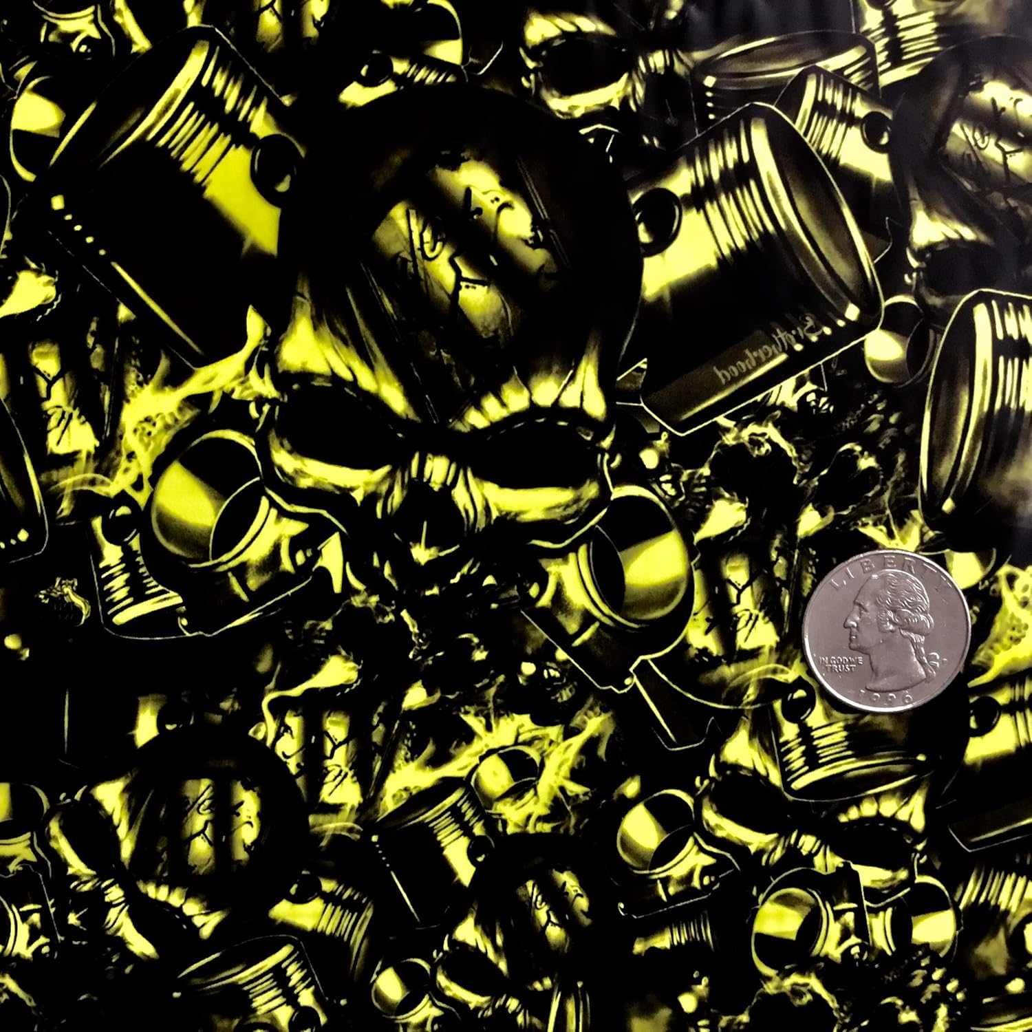 Hydrographic Film Skulls Prime Combo Kit Brotherhood Skulls Metal Look Transparent Black and Clear Hydrographic Water Transfer Film Activator Combo Kit Hydro Dipping Dip Demon