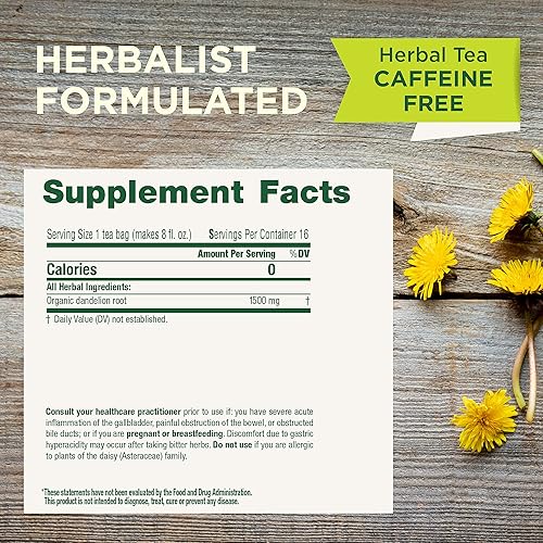 Miniatura 2 de Traditional Medicinals - Té de hierbas orgánicas de raíz tostada de diente de león 16 bolsas de té paquete de 6