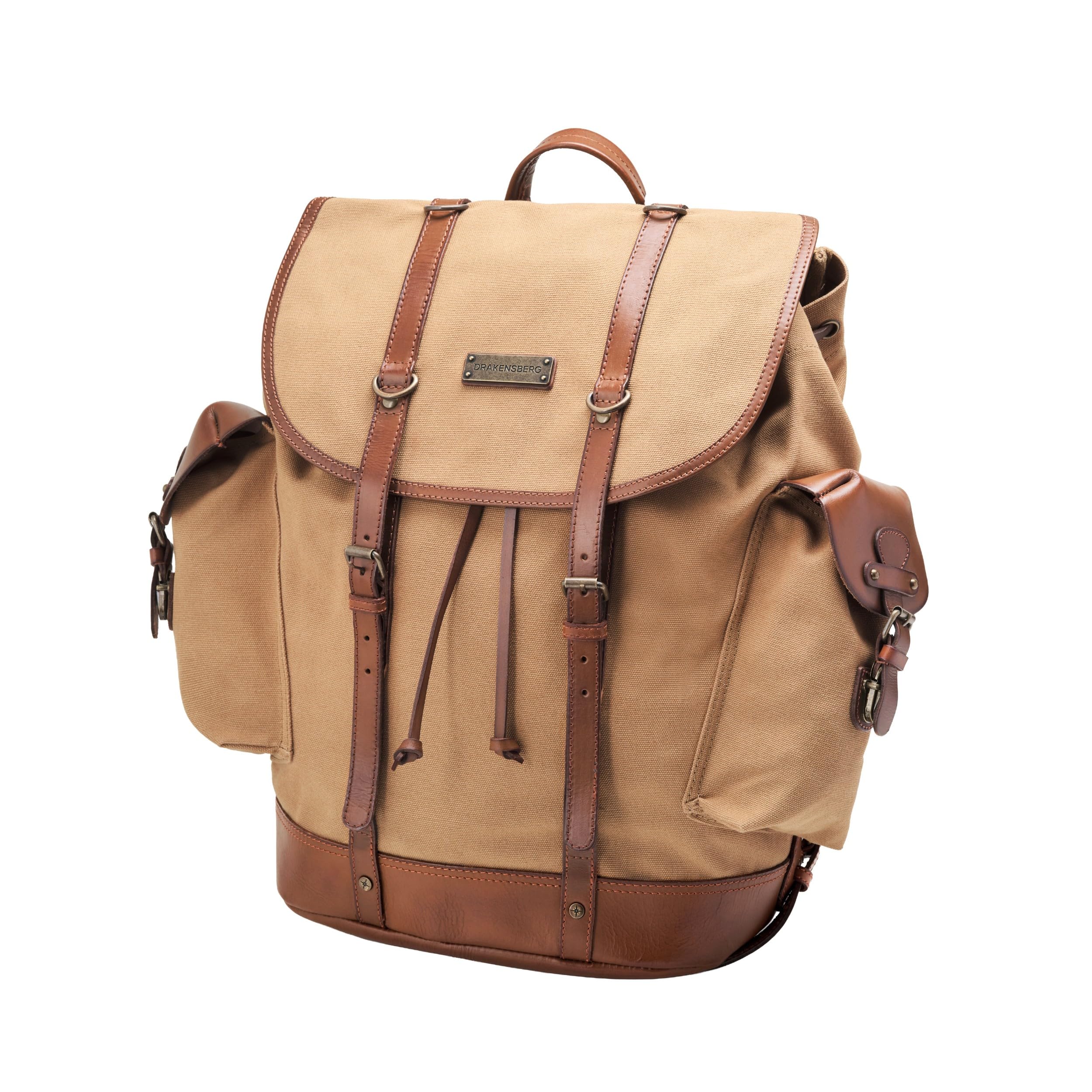 DRAKENSBERG Rucksack – Gran klassisches Wander- und Freizeit-Pack im Retro-Design, nachhaltige Handarbeit