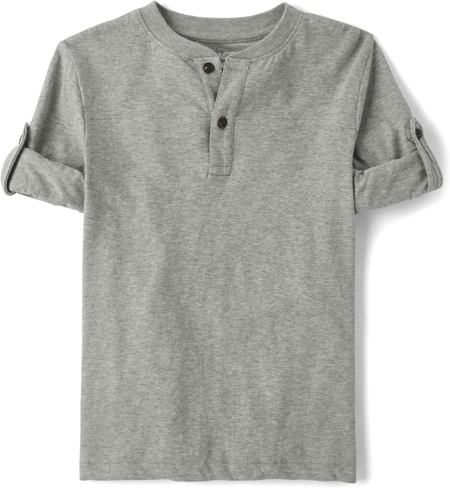 The Children's Place Boys' Long Sleeve Rolled Cuff Henley Shirt