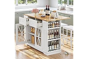 YITAHOME Kitchen Island Cart on Wheels with Drop Leaf