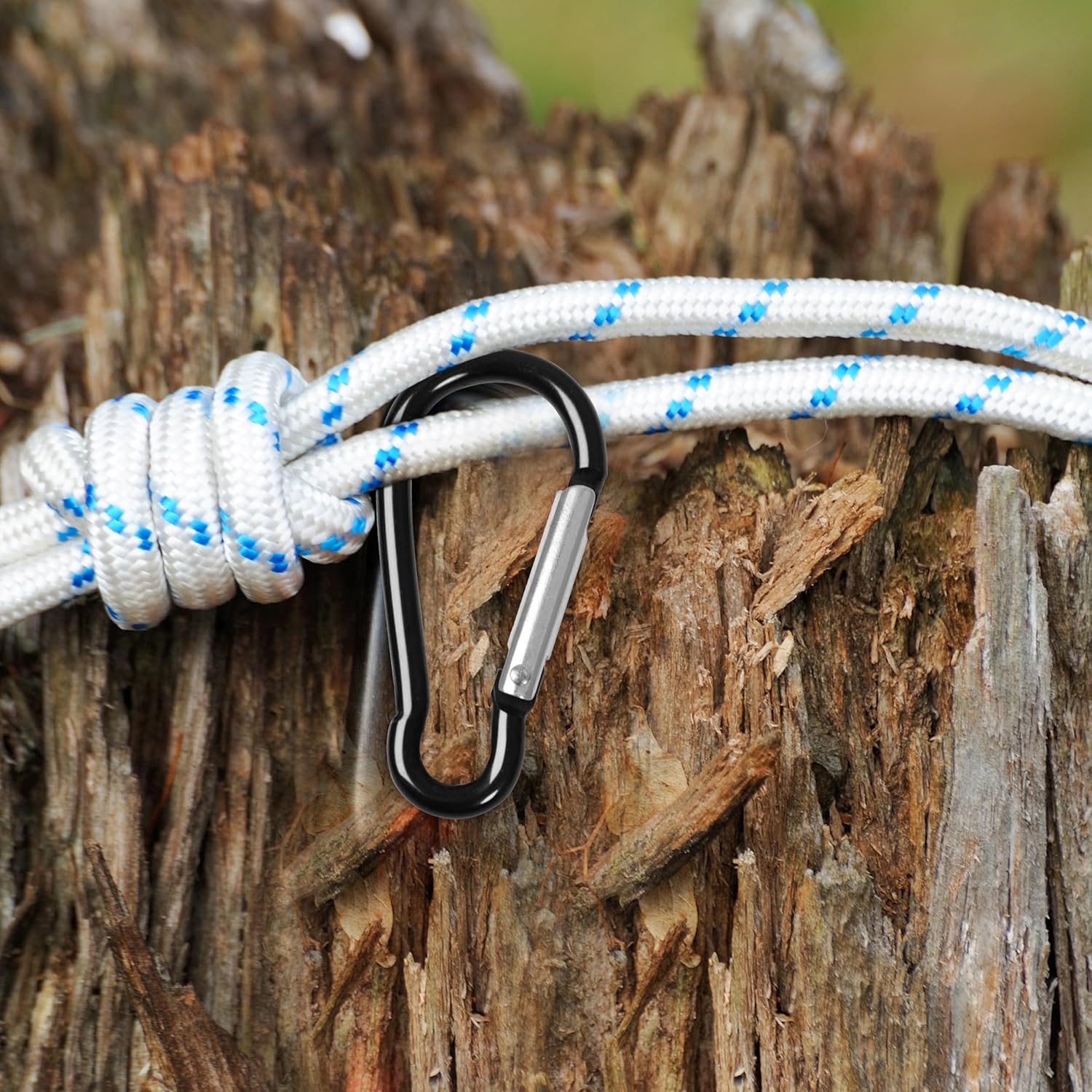 uxcell 8 PCS Metal Spring Snap Hooks, Carabiner Keychain Clips for Hanging, Quick Link Key Ring for Locking 2.4 Inch for Outdoor Hiking Fishing Traveling, Black - Image 7