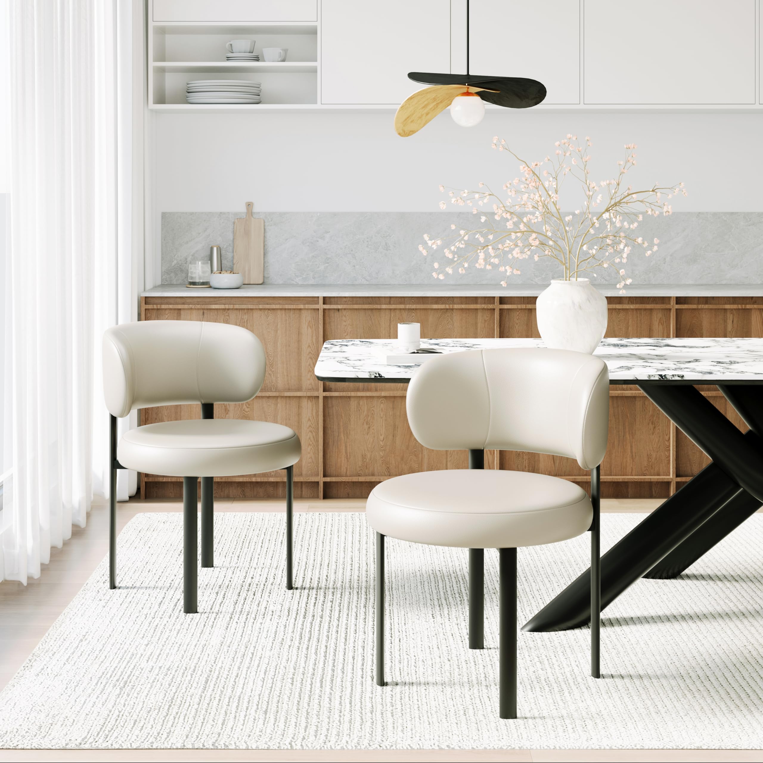 Amazon.com - HaufChox Dining Chairs Set of 2, Faux Leather Dining