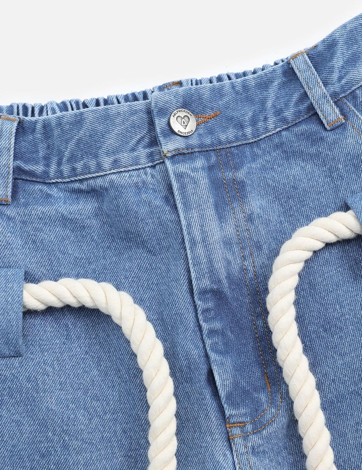Aelfric Eden Baggy Barrel Jeans Wide Leg Pants for Women Men Casual Elastic Waist Lantern Unisex Streetwear Y2K Denim Jeans