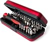 StewMac Guitar Tech Screwdriver Set 36-Piece Bit Set for Guitar Hardware Compact No-Spill Case Magnetic Easy Grip Handle with Extender Professional Luthier & Repair Tool Kit