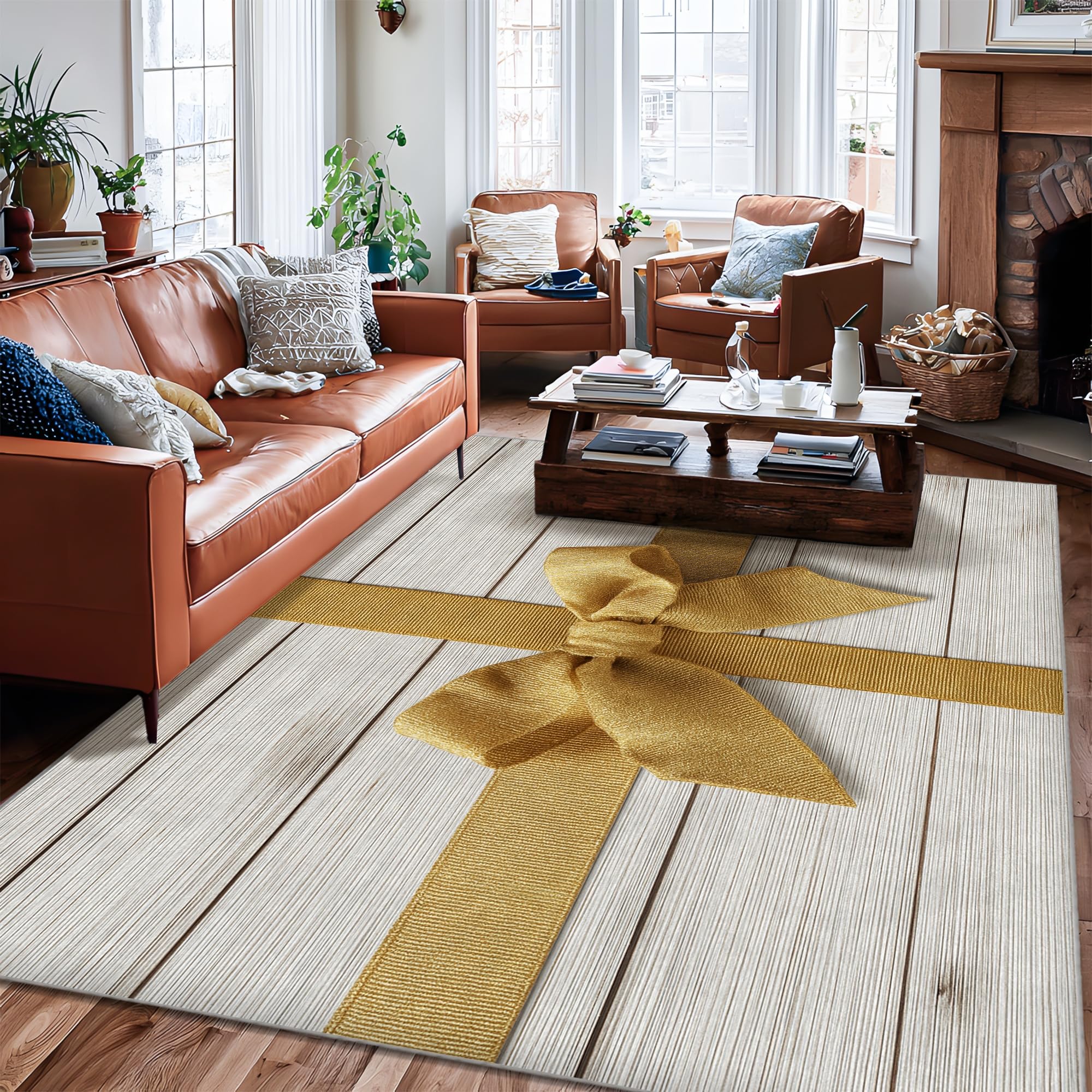 Tapis antidérapant beige saisonnier grand format 1,8x2,7m pour couloir et bureau