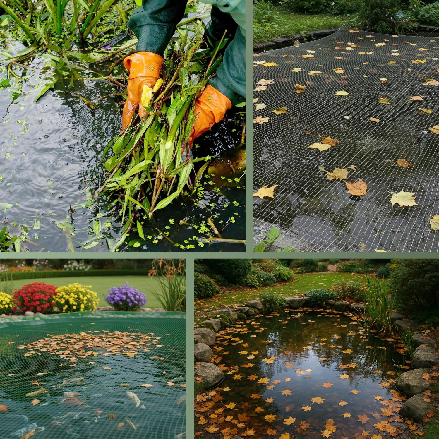 HaGa Premium Teichnetz & Pool Abdecknetz – 3 m Breite | 5m Länge | dunkelgrün – UV-beständiges, feinmaschiges Schutznetz für Gartenteich & Gartenpool – zuschneidbar als Laubnetz & Teichzubehör