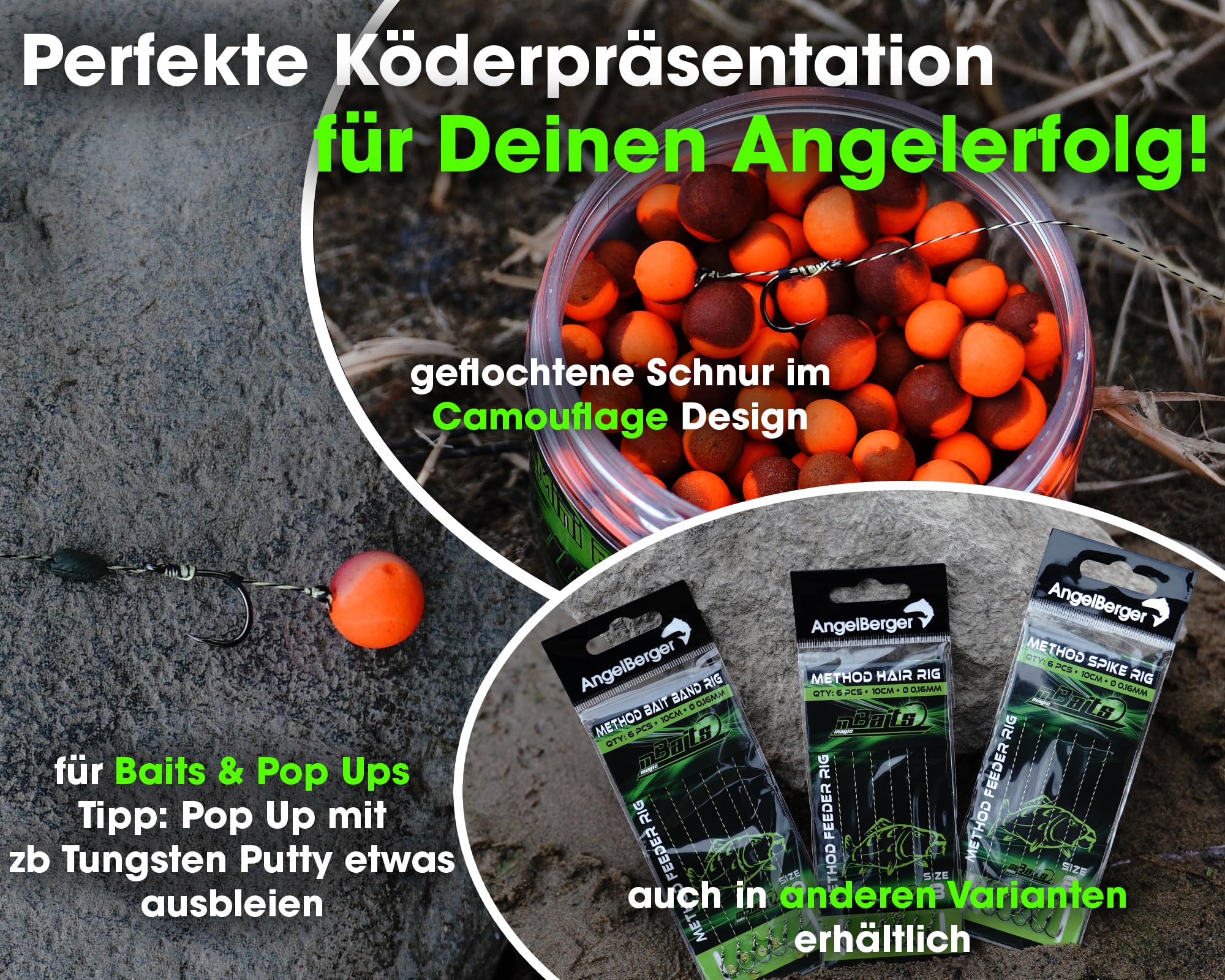 Angel-Berger Magic Baits Method Rig Feeder Rig Feedervorfach und Feederhaken Vorfach Angelhaken Feederrig Feederfischen