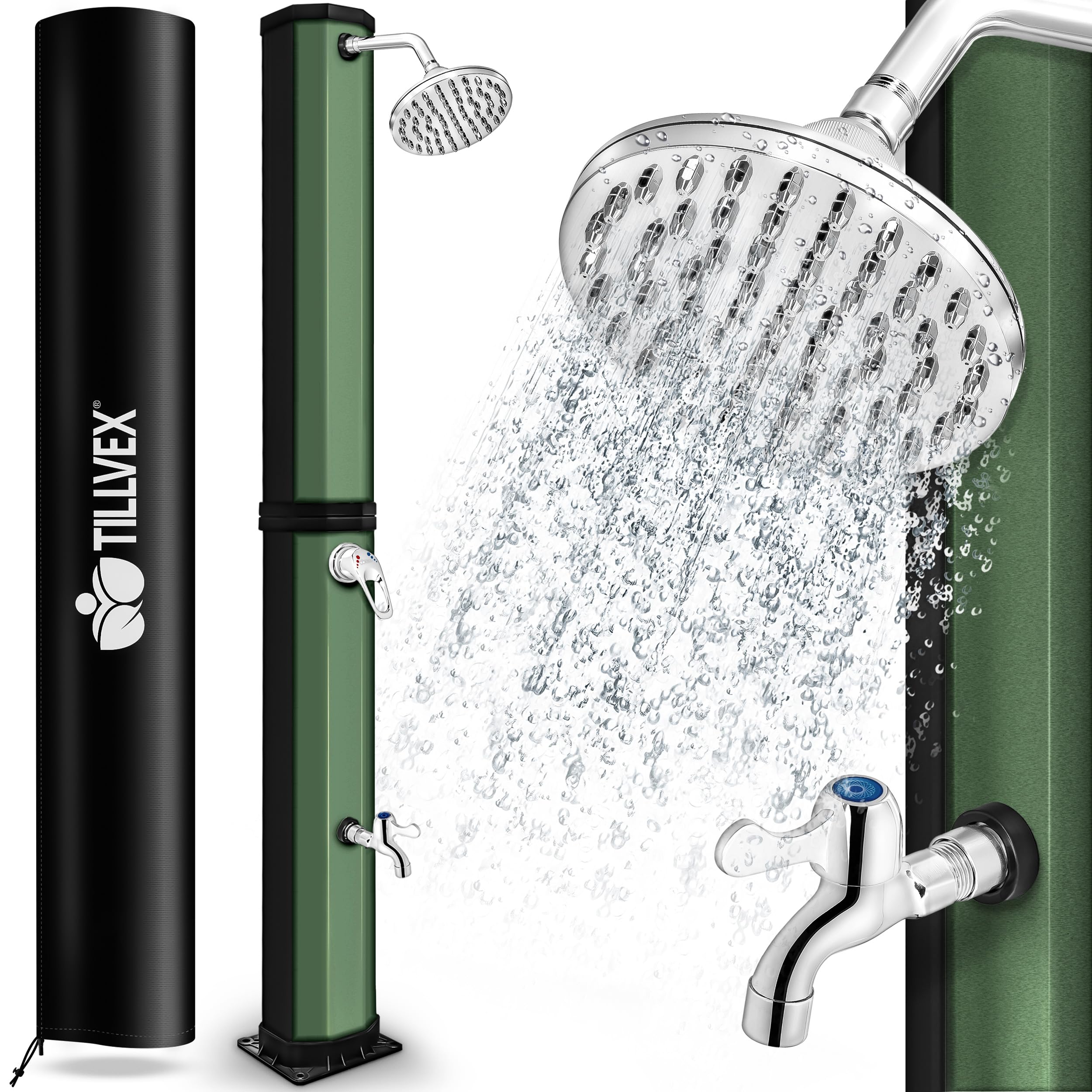 tillvex douche solaire avec capot de