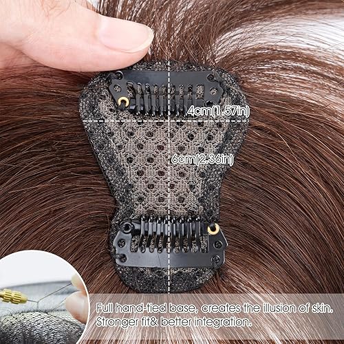 Miniatura 3 de Clip in Bang - Topper de cabello humano con flequillo de aire Wispy para mujer, extensiones de cabello con flequillo para uso diario, cubierta de