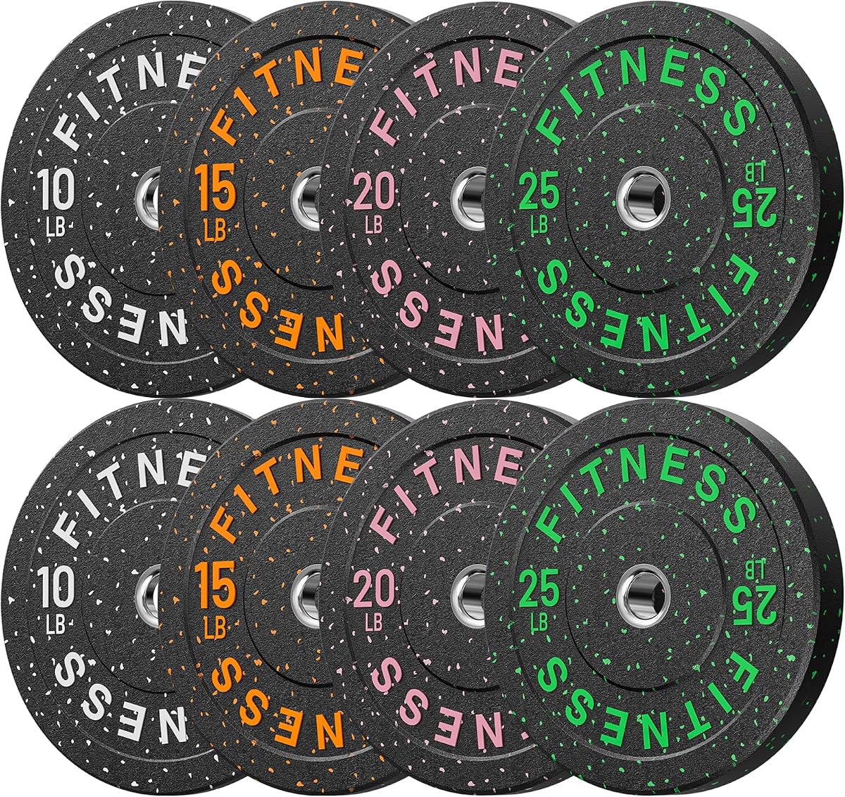 Placa de parachoques de 140-650 lb, 2 pulgadas, placas de pesas de alto rebote, entrenamiento de fuerza | Juego de placas de parachoques de 2 pulgadas de alto rebote, juego de placas de pesas protectoras para el piso, pesas con barra para levantamiento de pesas, gimnasio en casa