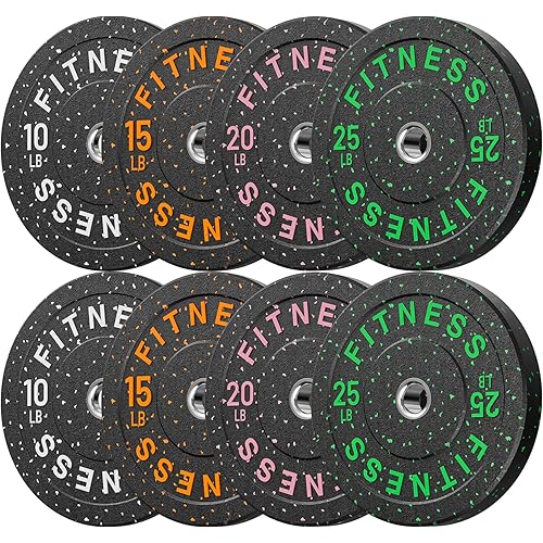 2 Inch Bumper Plates, 10-650lbs, Barbell Rubber Olympic Weight Plates Set for Home Gym, Strength Training & Weight Lifting, Multiple Options Colors