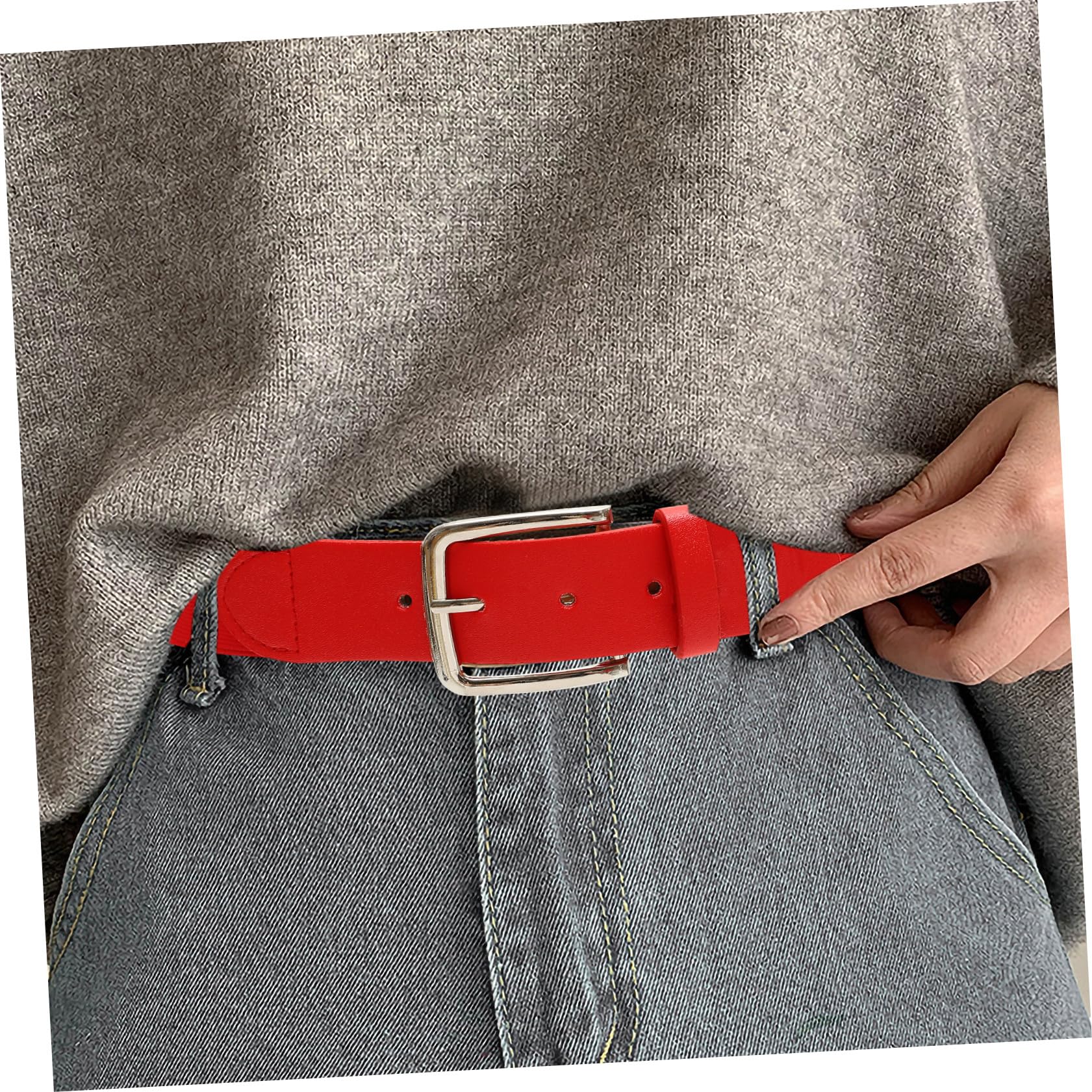 Ceinture de baseball réglable en cuir synthétique élastique avec anneau en métal inoxydable