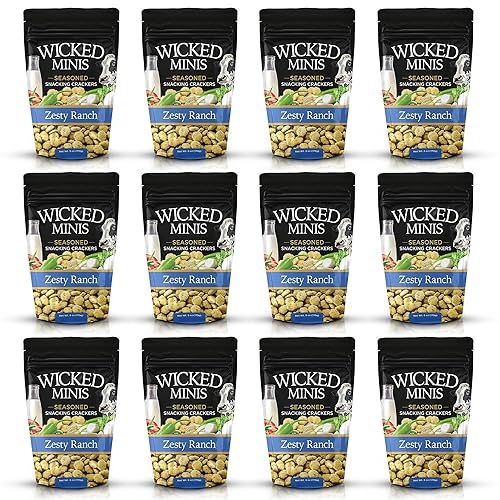 Miniatura 10 de Wicked Minis Galletas de Sopa y Ostras - Galletas Saltinas con Sabor Salado Mini Sopa Inflada, Mezcla Sabrosa para Aperitivos, Picatostes Sazonados