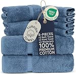 Towel Bazaar Serviettes en coton turc premium Super Soft et Absorbent (8-Piece Towel Ensemble, Moss Green)