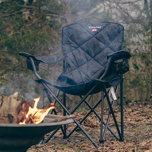Miniatura 4 de SUNNYFEEL Silla de campamento XXL de gran tamaño, resistente de 800 libras, para personas grandes y altas de más de 6 pies 4 pulgadas, acolchada,