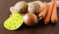 Vista 2 de Cestari Kitchen - Cepillo para limpiar verduras y frutas de doble cara, multiuso: limpiador de patatas, cepillo de zanahoria, salvamanteles, abridor