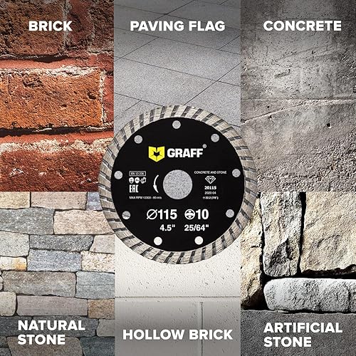 Vista 50 de GRAFF Hoja de diamante súper fina de porcelana y cerámica de 4 ½ pulgadas, rueda de corte de diamante para azulejos duros, cerámica, piedra natural