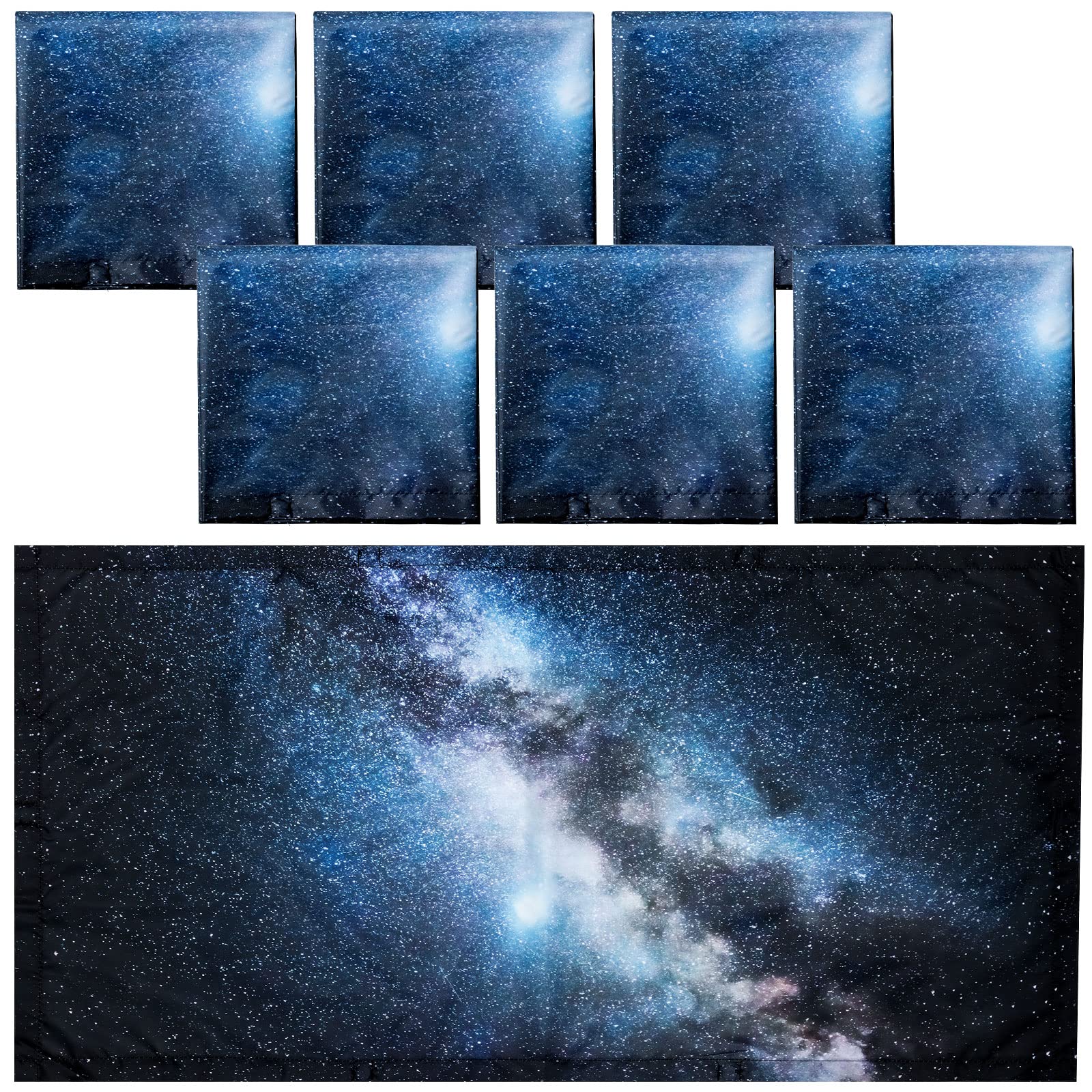 Hortsun 6 Pcs Fluorescent Light Covers - 4 x 2 Feet Magnetic Light Filters, Must Haves for Teacher Supplies, Ceiling Covers for Classroom Fluorescent Shade Hospitals School Office(Milky Way)