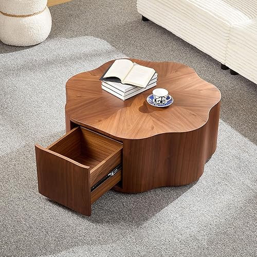 Miniatura 46 de Mesa de centro redonda para sala de estar, centro circular pequeño de madera maciza, diseño moderno, muebles para el hogar, mesa de centro para sala