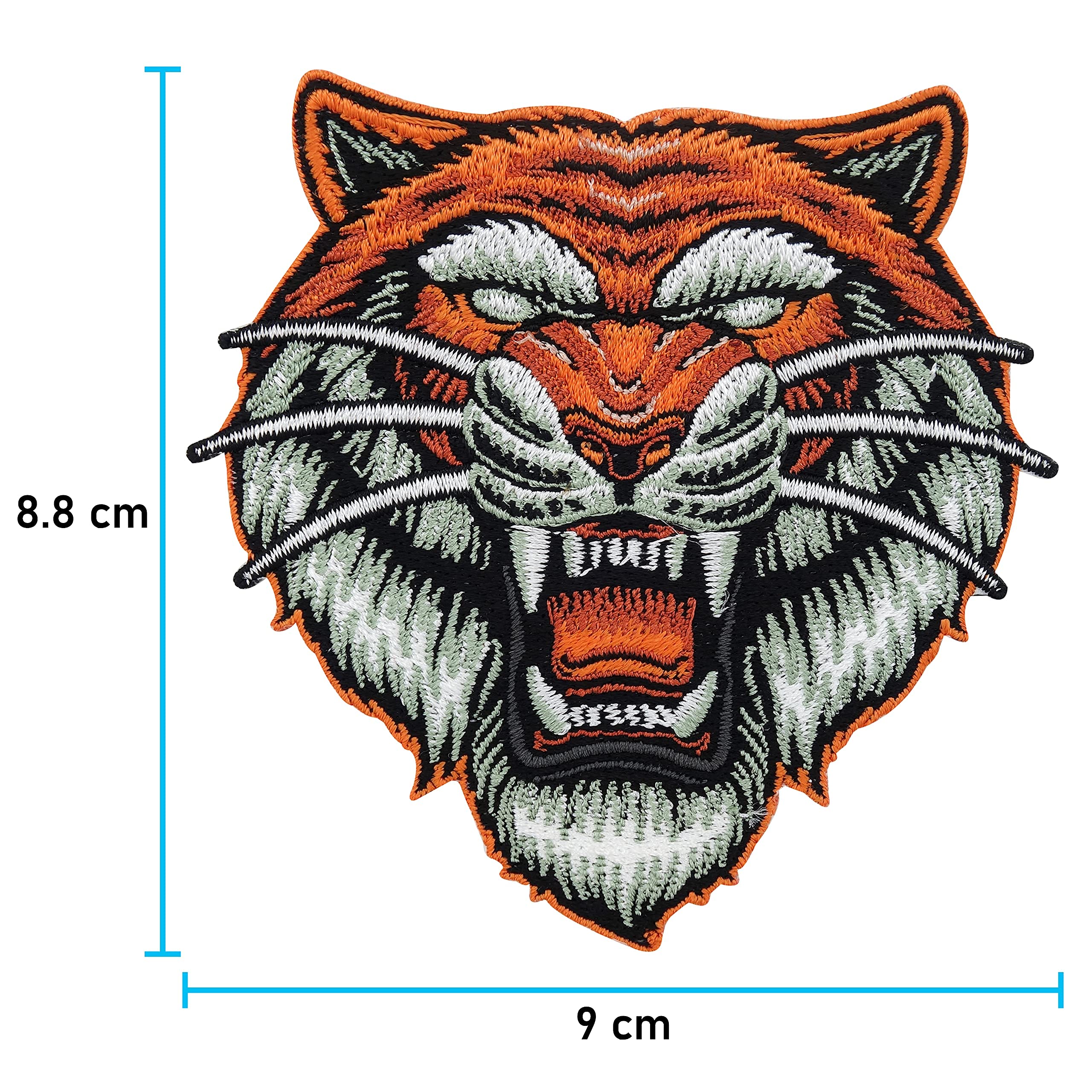 Toppa Ricamata Testa Di Tigre Termoadesiva - Decorazione Per Giacca, Jeans, Zaino (22x26 Cm)