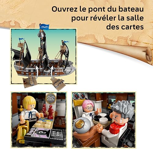 LEGO ONE PIECE Garp's Marine Battleship Toy - Boat Model Kit w/ 8 Minifigures incl. Zoro, Usopp & Nami - Kids' Room Decor - Gift for 9+ Year Old Boys, Girls & Fans - 75646 - 4